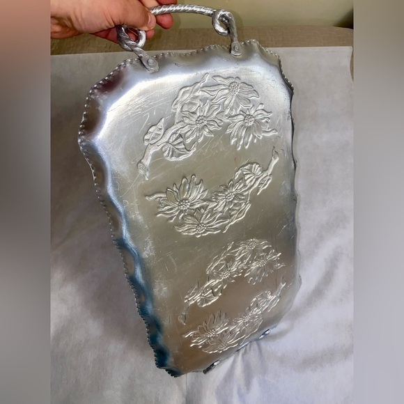 Silver Rectangular Serving Tray with Handles - Picture 4 of 5